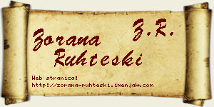 Zorana Ruhteski vizit kartica
